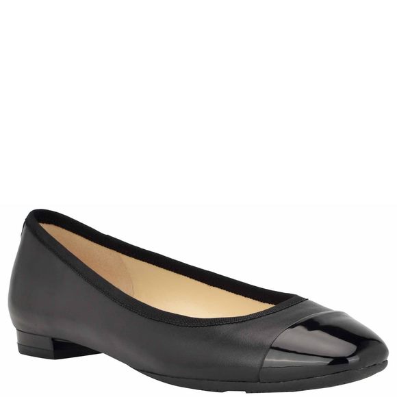 Nine West Womens Ollin Mesh Square Toe Ballet Flats Black - Picture 1 of 1